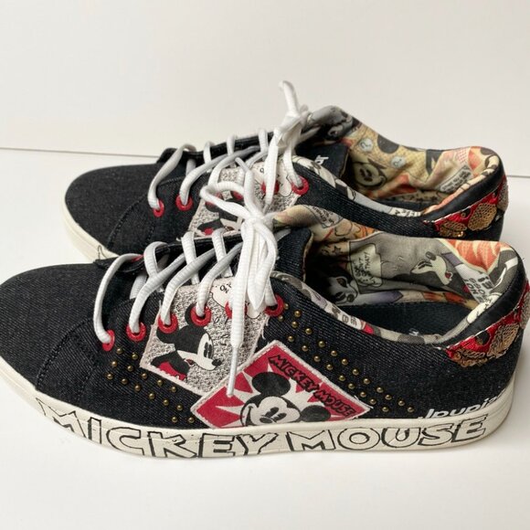 Desigual Sneakers “Cosmic Mickey Denim” (Black) 10M - Picture 4 of 8